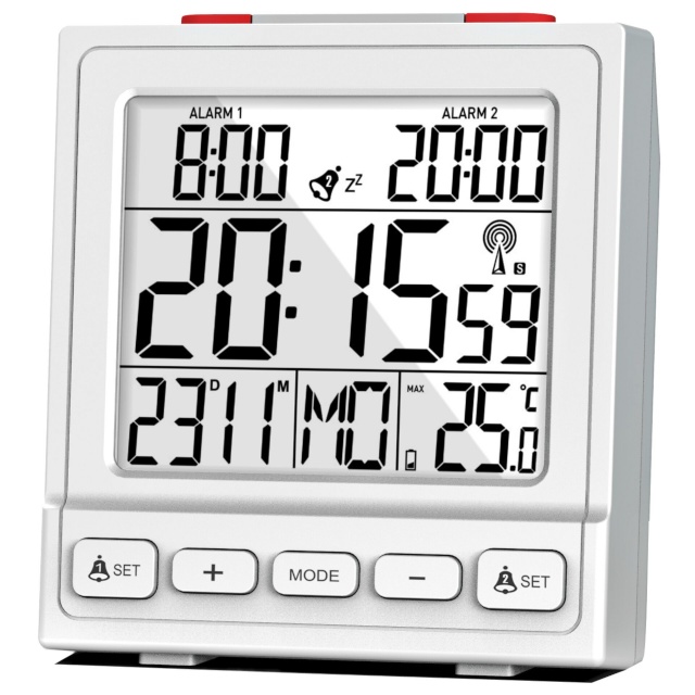 Mebus äratuskell 56813 Radio Alarm Clock, valge