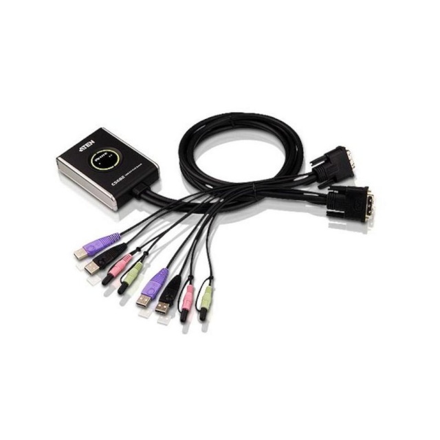 ATEN KVM Switch 2-port KVM cable switch 2 DVI machines