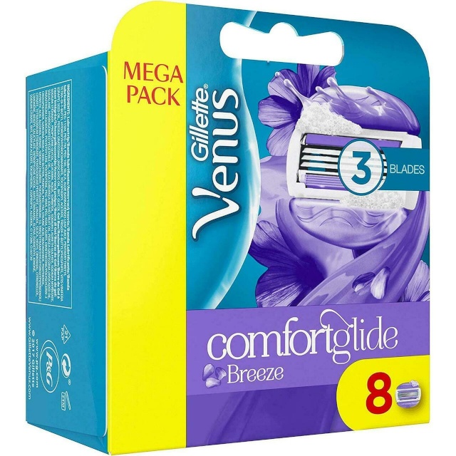Gillette raseerija varuterad Venus ComfortGlide Breeze, 8tk pakis