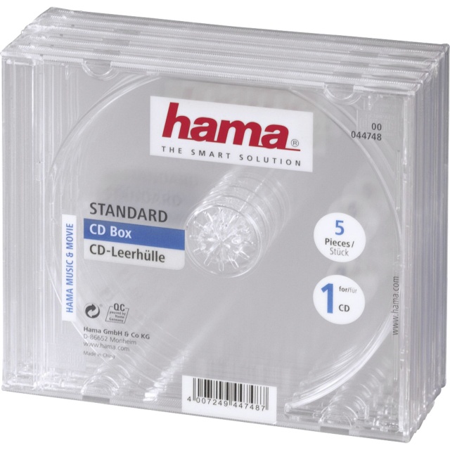 Hama CD karbid Jewel-Case Transparent 5tk 44748