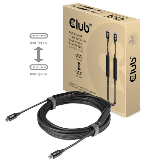 Club3D kaabel USB-C -> USB-C Active Bi-directional Cable 8K60Hz M/M 5m