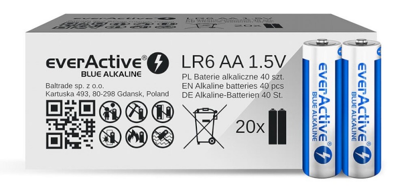 everActive patarei Blue Alkaline LR5 AA 40tk