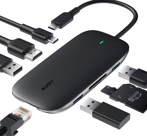 Aukey USB jagaja 8 Port USB 3.0 Type-C Hub CB-C71 must