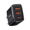 Baseus kiirlaadija Compact Charger 2x USB, 1x USB-C 3A 30W, must