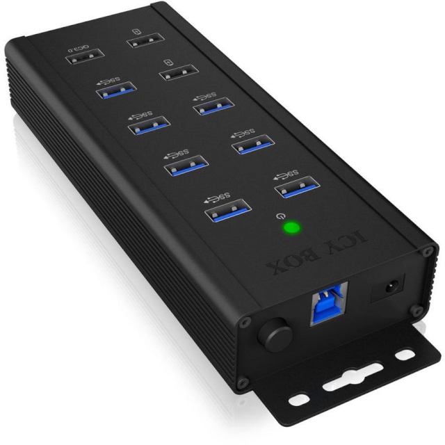 Icy Box adapter 7-Port Industrial Hub USB-A Interface
