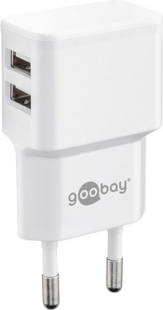 Goobay adapter Dual USB Charger 2.4 A (12W) 44952, valge
