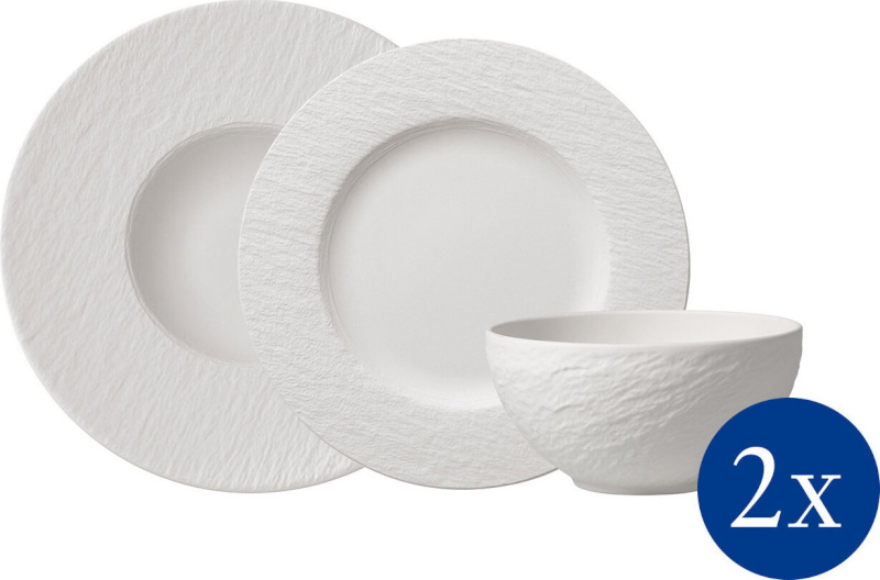 Villeroy & Boch Manufacture Rock lauanõude komplekt 6-osaline, valge