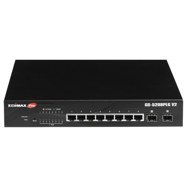 Edimax switch GS-5208PLG network Gigabit Ethernet (10/100/1000) Power over Ethernet (PoE) 1U must