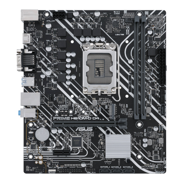 ASUS emaplaat PRIME H610M-D D4 Intel LGA1700 DDR4 mATX, 90MB1A00-M0EAY0