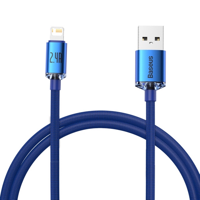 Baseus kaabel Crystal USB -> Lightning 2.4A 1.2m, sinine