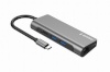Gembird adapter USB-C 5-in-1 Multi-Port A-CM-COMBO5-01 0.15 m, Grey