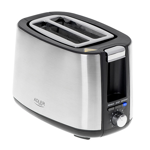 Adler röster AD 3214 Toaster, roostevaba teras/must