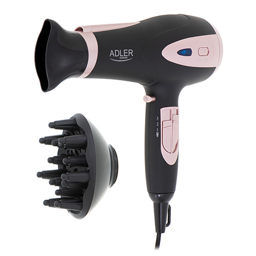 Adler föön AD 2248b Ion Hair Dryer, 2200W, must/roosa