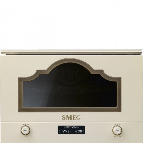 SMEG mikrolaineahi Cortina, integreeritav MP722PO, 22L, 1250/850W, kreem/antiikne messing