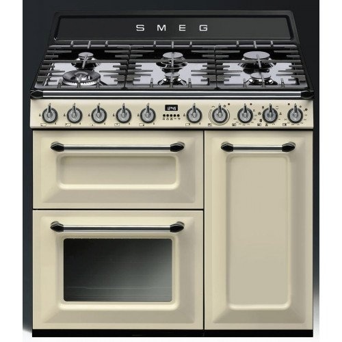 Smeg gaasipliit TR93P Victoria, 6 x gaas, 3 x elektriahi, aurupuhastus, 90 cm, kreem