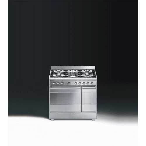 Smeg gaasipliit SCB92MX8 , 5 x gaas, elektriahi, aurupuhastus, 90 cm, roostevaba teras