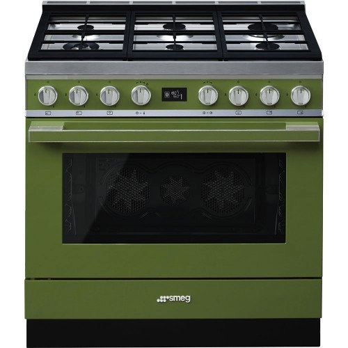 Smeg gaasipliit CPF9GPOG , Portofino, 6 x gaas, elektriahi, 90 cm, pürolüüs, roheline