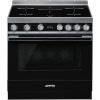 Smeg induktsioon CPF9IPBL , Portofino, 5 x induktsioon, elektriahi, 90 cm, pürolüüs, must