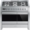 Smeg gaasipliit A281 Opera, 6 x gaas, 2 x elektriahi, katalüüs, 100 cm, roostevaba teras