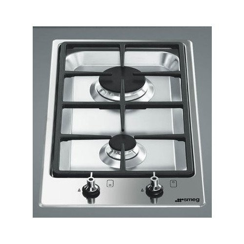 SMEG pliidiplaat PGF32G Linea + Classic, Domino, 2 x gaas, 31cm, roostevaba teras