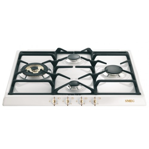 SMEG pliidiplaat SPR864BGH Colonial, 4 x gaas, 60cm, valge/kuldne