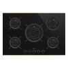 SMEG pliidiplaat PV675CNR Dolce Stil Novo, 5 x gaas, 75cm, lõigatud serv, must klaas/vask