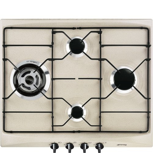 SMEG pliidiplaat SR264AV2 Selection, 4 x gaas, WOK, 60cm, beež