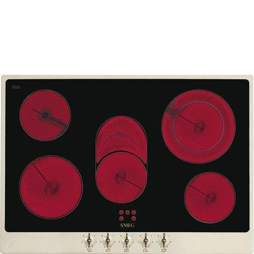 SMEG pliidiplaat P875PO Colonial, 5 x Hilight, 72cm, must/kreem raam