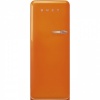 Smeg külmik FAB28LOR5 50-ndate stiil, 153 cm, 244/26 l, 35 dB, mehaaniline juhtimine, vasak, oranž