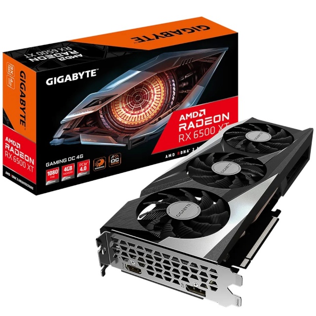 Gigabyte videokaart AMD Radeon RX 6500 XT Gaming OC 4GB GDDR6, GV-R65XTGAMING OC-4GD