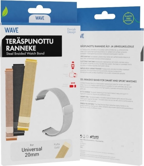 Wave kellarihm Stainless Steel Mesh 20mm, kuldne