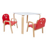 H4Y lastekomplekt HAPPY laud ja 2 tooli, valge/punane