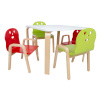 H4Y lastekomplekt HAPPY laud ja 2 tooli, valge/punane/roheline