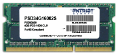 Patriot mälu 4GB 1600MHz DDR3 Non-ECC CL11 SODIMM