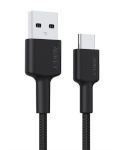 Aukey kaabel CB-CA1 OEM nylon Quick Charge USB C-USB A 3.1, FCP, AFC, 1m, 5Gbps, 3A, 60W PD, 20V