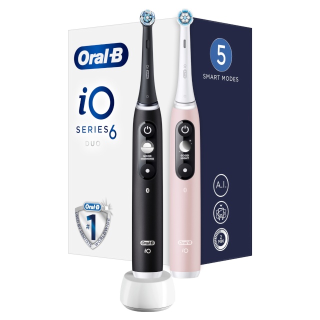 Braun elektriline hambahari Oral-B iO6 Duo Pack Black + Pink Sand, must/roosa