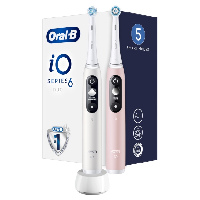 Braun elektriline hambahari Oral-B iOM6d.2I6.1 iO6 Duo Pack, valge/roosa