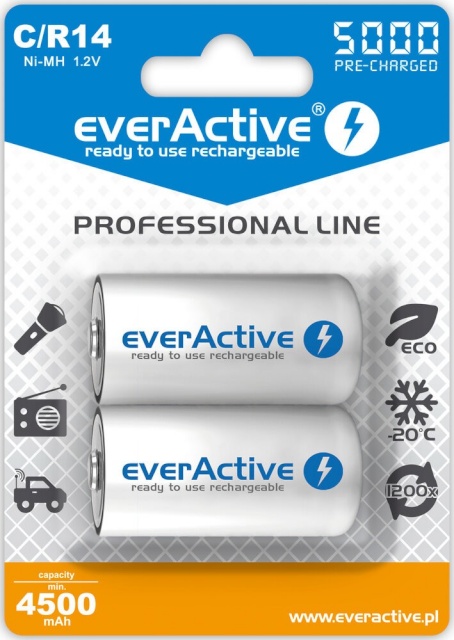 everActive aku R14/C NiMH 5 000 mAh 2 tk.