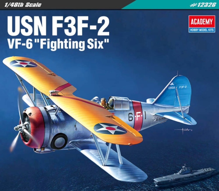 Academy liimitav mudel US Navy Fighter F3F-2 1/48