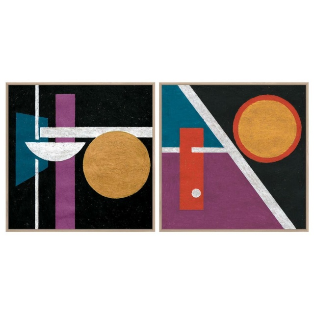 DKD Home Decor maal 83x4,5x83cm Abstraktne Kaasaegne (2tk)