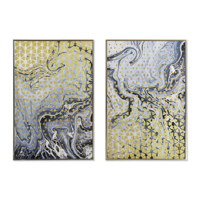 DKD Home Decor maal Abstraktne 60x3x90cm Kaasaegne Lakitud (2tk)