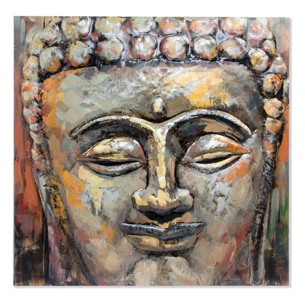 DKD Home Decor maal Buda Puit Metall Idamaine Buddha (80x80x7cm)