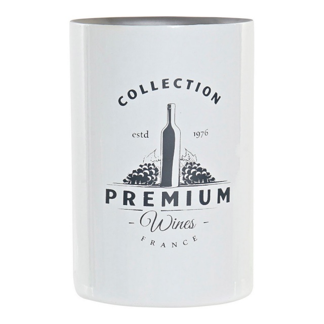 DKD Home Decor Veinipudeli Jahutaja valge Hõbedane Roostevaba teras 12x12x18cm