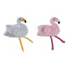 DKD Home Decor pehme mänguasi valge roosa Polüester Flamingo 2-osaline 34x25x27cm