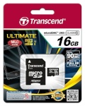 Transcend mälukaart microSDHC Ultimate 16GB UHS-I  + adapter
