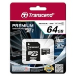 Transcend mälukaart microSDXC 64GB Class 10 UHS-I Premium + adapter