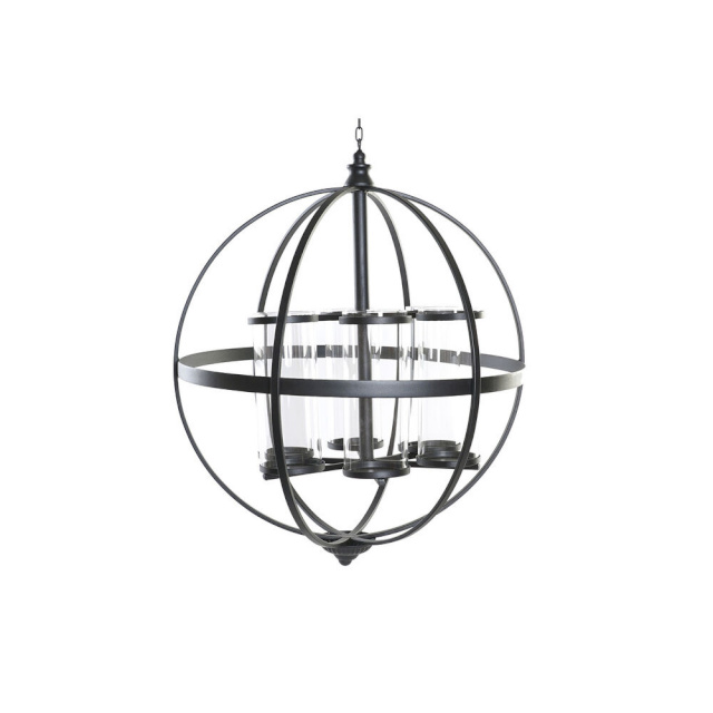 DKD Home Decor küünlahoidja must Metall Kristall (60x60x73cm)