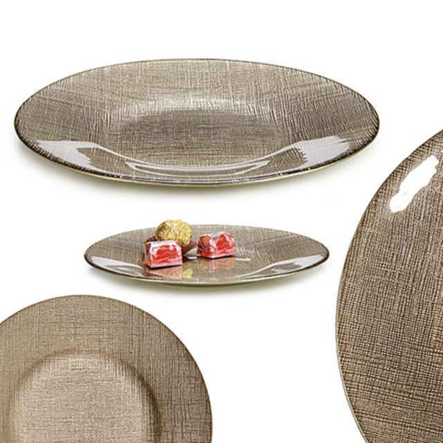 Vivalto Lame taldrik kuldne Klaas 21x2x21cm