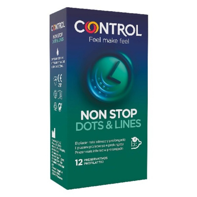 Control kondoomid Non Stop Dots & Lines (12tk)