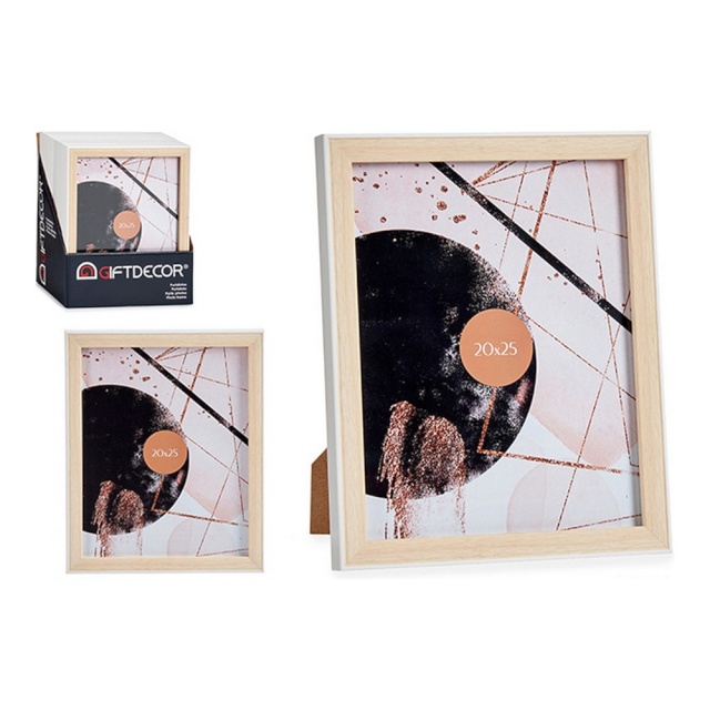 Gift Decor pildiraam valge 22,6 x 2 x 27,6 cm pruun Plastmass Klaas (20 x 25 cm)